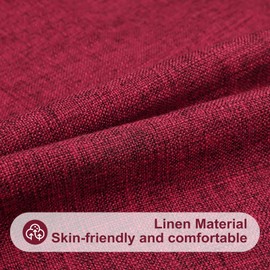 decorUhome Set of 2 Linen Cushion Covers 55X55cm,Decorative Outdoor Plain Vintage Cushion Covers with Stitched Edges, Square Farmhouse Neutral Pillow case 22x22 Inch for Sofa, Burgundy