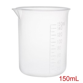 sourcingmap Measuring Cup 150ml PP Plastic Graduated Beaker Transparent for Lab Kitchen liquids 6pcs
