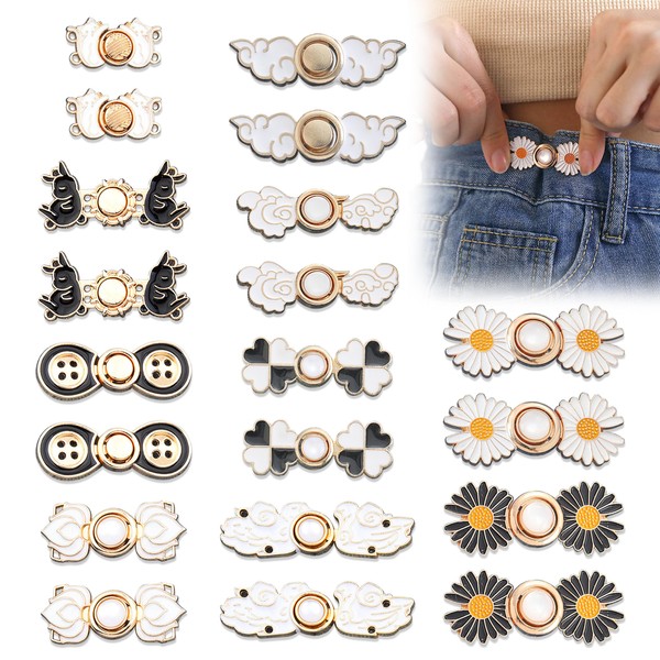 20 Set Adjustable Waist Buckle Extender, Pant Waist Tightener Jean