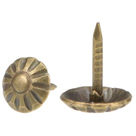 TA-VIGOR 100 Pcs Upholstery Tacks Pins, Upholstery Nails, Decorative Furniture Nails & Thumb Tacks for Sofa Chair Bed Antique Upholstery Studs - 8x10mm (Bronze)