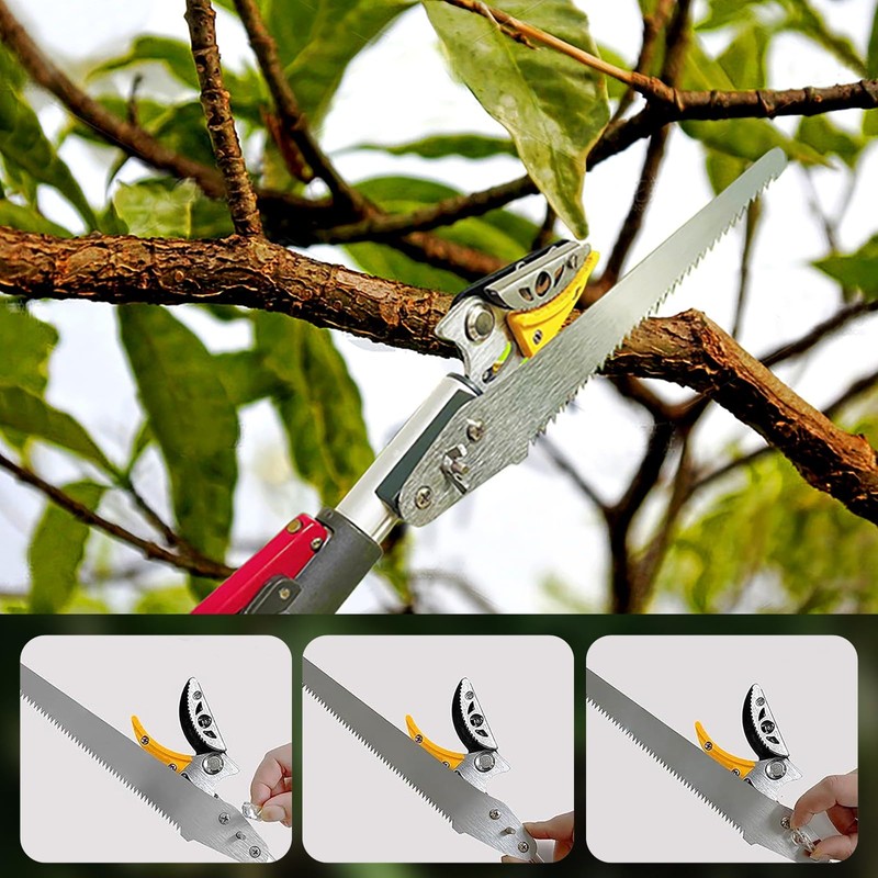 REAYEAXN 4.6-10ft Extendable Tree Pruner Long Handle Trimmer with Pole