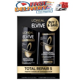 L'Oreal Paris Elvive Total Repair 5 Repairing Shampoo and Conditioner Set, 2 Pie