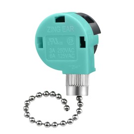 YukiHalu Ceiling Fan Pull Chain Switch 3 Speed 4 Wire, ZE-268S6, Replacement Fan Light Switch for Ceiling Fans and Light Kits (Nickel)