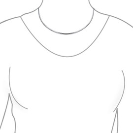 Bling Jewelry Basic Simple Thin Flat Choker Slider Open Collar Contoured Statement Necklace For Women .925 Silver Sterling Add Pendant 2MM