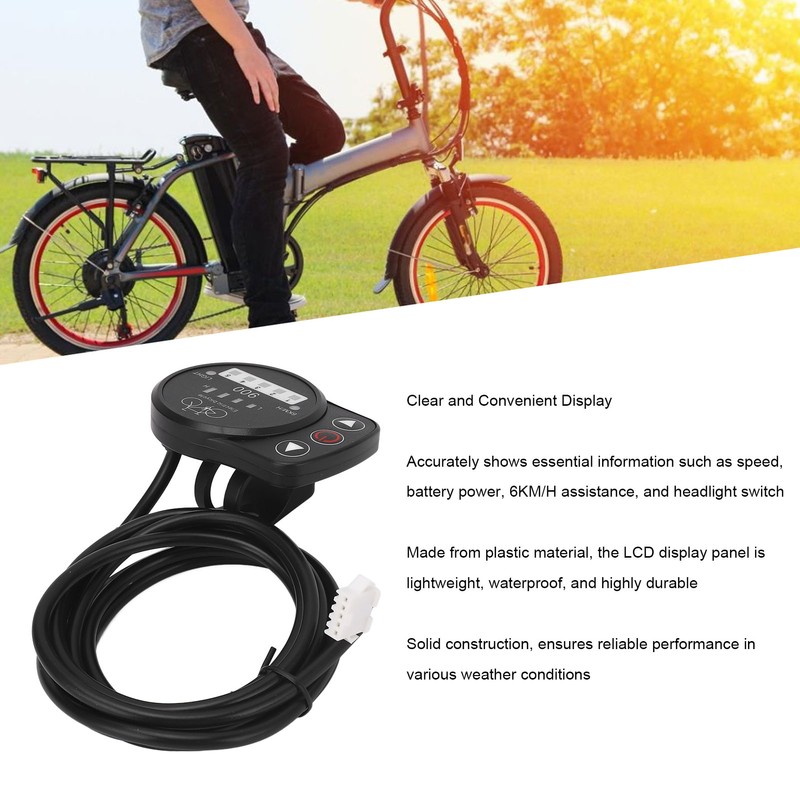 36V 48V Electric Bike LED Meter Speed Battery Power Headlight