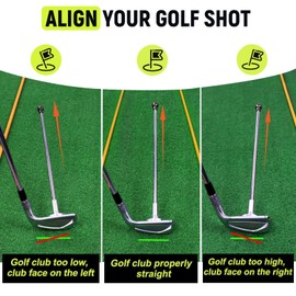 THE GOLFER STORE Golf Alignment Rods, Golf Club Alignment Stick Corrector Magnetic Golf Swing Trainer Aid Help Visualize and Align Your Golf Shot Length Adjustments