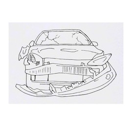 'Crashed Car' Temporary Tattoo - Water Resistant, Skin-Safe, Non-Toxic Transfer (TO00073553)