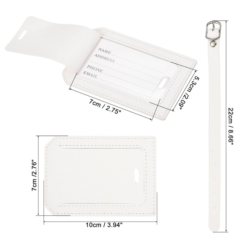 sourcing map Luggage Tag PU Holders, 10x7cm Baggage Label Identifier