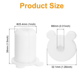 uxcell 4Pcs Wall Grommets for Cables 1 Inch Silicone Cable Wall Bushing Feed Through Cable Routing Kit Wall Cable Pass Through for Ethernet with 8mm Hole, White(Outer Dia: 32.1mm)