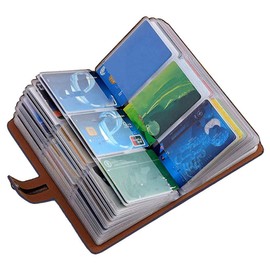 JERLA Card Case, Credit Card Case, Card Holder, Large Capacity, Thin, Magnetic, Anti-Skimming, Holds 96 Cards, Holds 96 Navy