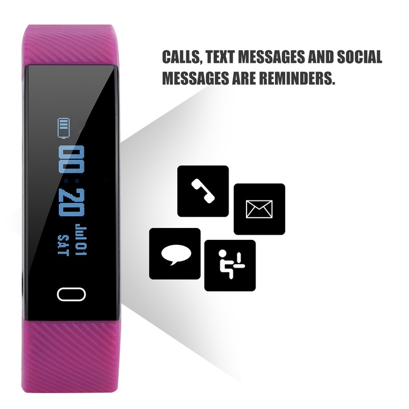 0.86inch IPS Color Screen Smart Bracelet Pedometer Sport Bluetooth Purple