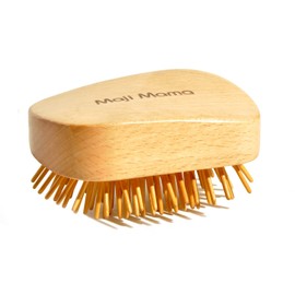 Maji Mama Handmade Natural Wooden Hair Brush Hairbrush with Bamboo Pins Massage Scalp & Detangling All Hair Types For Hair Growth,Scalp Massager Mini Brush No Handle Design