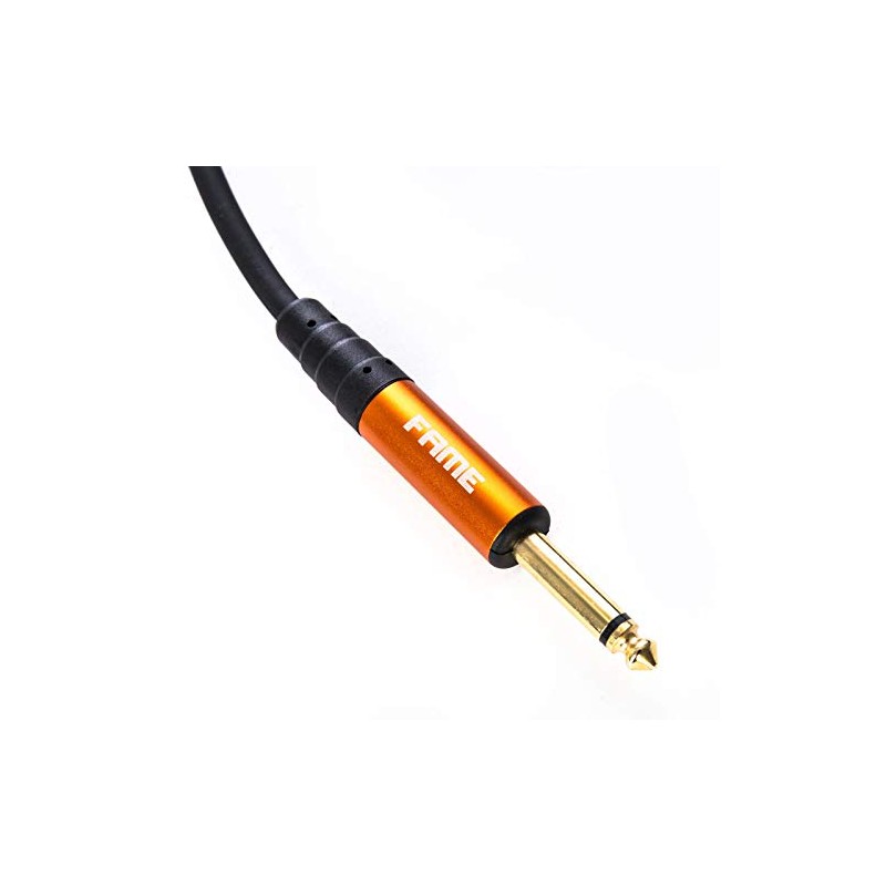 Fame Dual Shielded Instrument Cable, 6 m, Straight/Angled, High-Quality Black