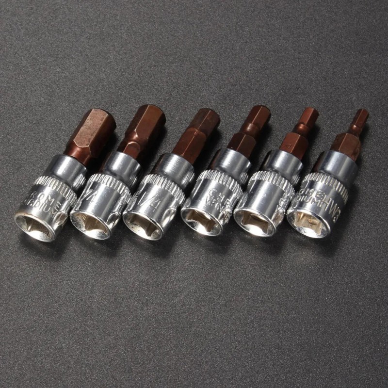 Maxhanest Aluminium Alloy Metric 1/4" Drive Hex Bit Socket Set