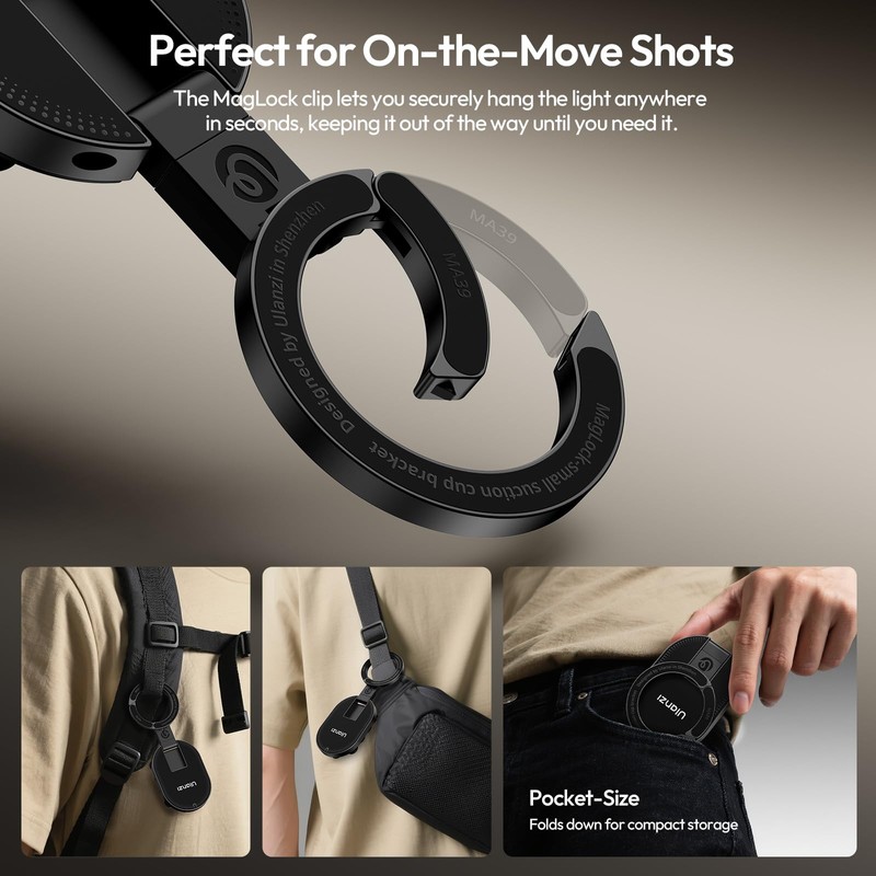 ULANZI MA39 Gym Magnetic Phone Holder, 360 Adjustable Silicone Suction