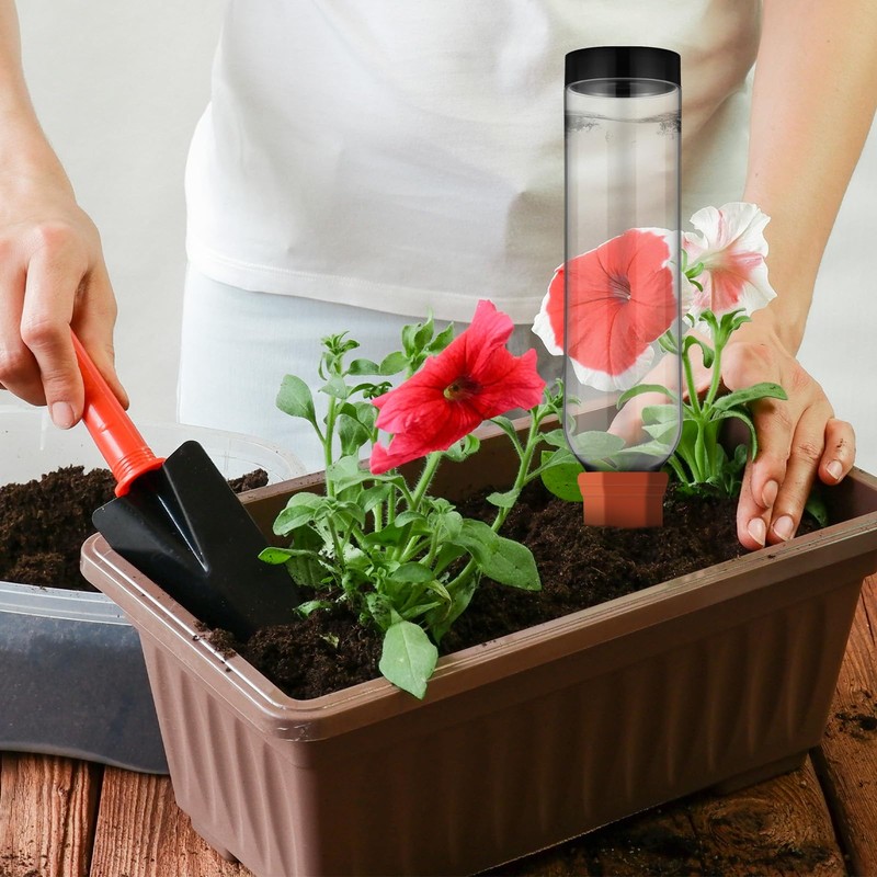 SiliFine 8 Pack Plant Watering Devices with 4 Pcs Terracotta
