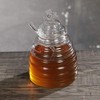 ORNAMI Handmade Glass Honey Pot with Dipper and Lid, 450