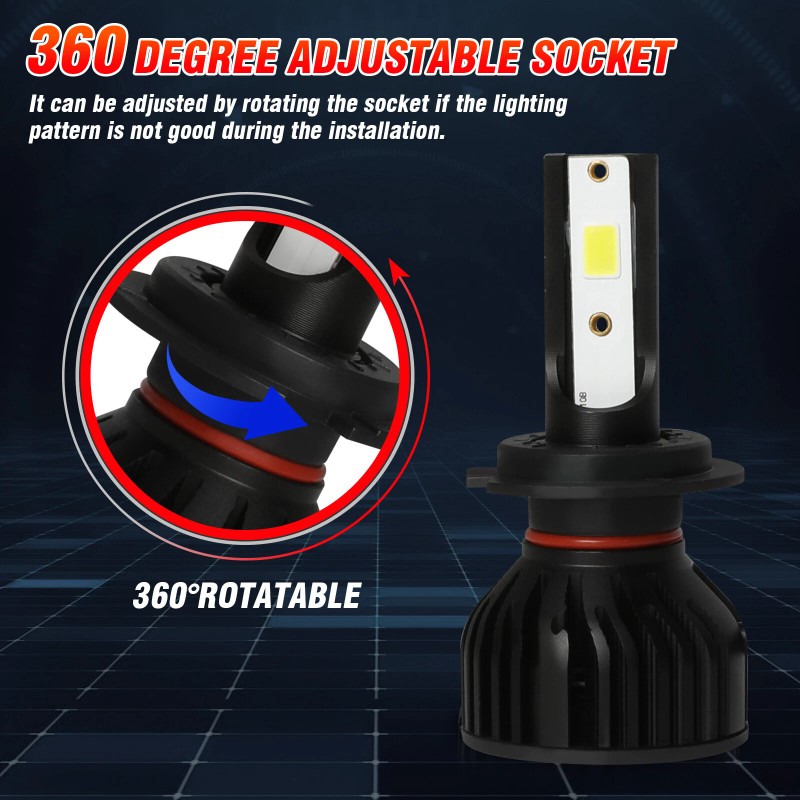 SHENKENUO For Honda CBR600RR 2007-2020 H7 White 6000K LED Headlight
