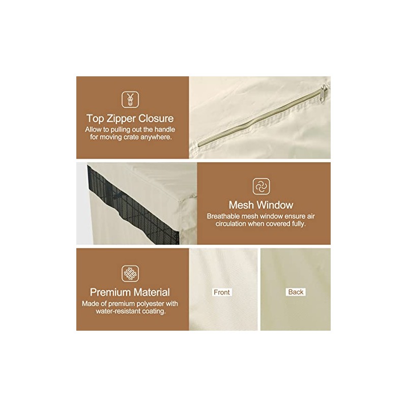 HiCaptain HiCaptain Polyester 24in Dog Crate Cover - Durable Windproof
