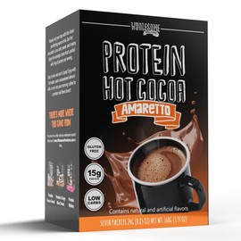 Protein Hot Chocolate, High Protein 14g-15g, Low Carb 4g-5 Net Carbs, Low in Sugar 2g, Low Calories - Keto-Friendly, Gluten-Free Cocoa Mix - 7 On-the-Go Packets - Made in USA by Wholesome Provisions