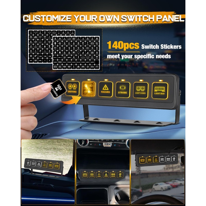 6 Gang Wireless Switch Panel, Niking Auto Multifunction Remote Control