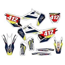 2019-2022 TC Taper White Senge Graphics Complete Kit with Rider I.D. Compatible with Husqvarna