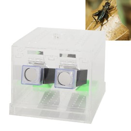 Shanrya Cricket Keeper, Acrylic Feeding Cricket Keeper with Tubes Feces Layer, Easy to Clean Cricket Care Kit for Observation of Breeding(L)
