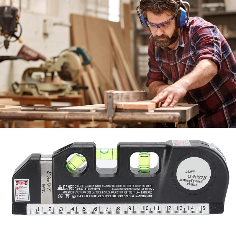 Multipurpose Laser Leveller Infrared Spirit Level Tape Measure Tool for