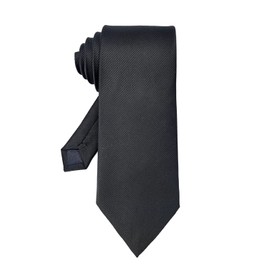 Qancekoo Classic Black Mens Solid Ties Neckties for Men Formal Neck Tie for Business Wedding Funeral