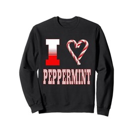 I Love Peppermint Candy Cane Christmas Peppermint Xmas Sweatshirt
