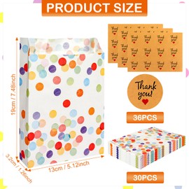 Bomtop Pack of 30 Children's Birthday Gift Bags, Small Gift Bags with 36 Stickers, Birthday Bags, Children's Birthday Bags, Party Bags for Party Bags, Children's Birthday, Wedding, Christmas
