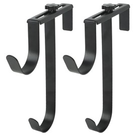 2Pcs Pool Pole Hanger Adjustable Metal Iron Pool Pole Hook Hanger Pool Accessories for Pool Poles Pool Fence Wall