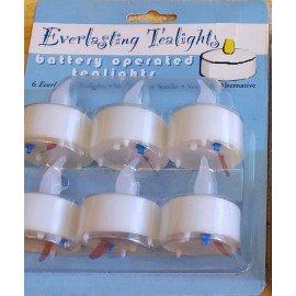Gersen Everlasting Battery Operated Tea Light-6 Pk-Soft Orange-Gentle Flicker-Tall Tip