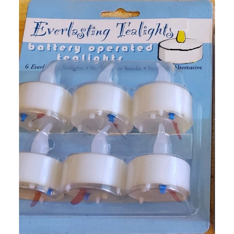 Gersen Everlasting Battery Operated Tea Light-6 Pk-Soft Orange-Gentle Flicker-Tall Tip