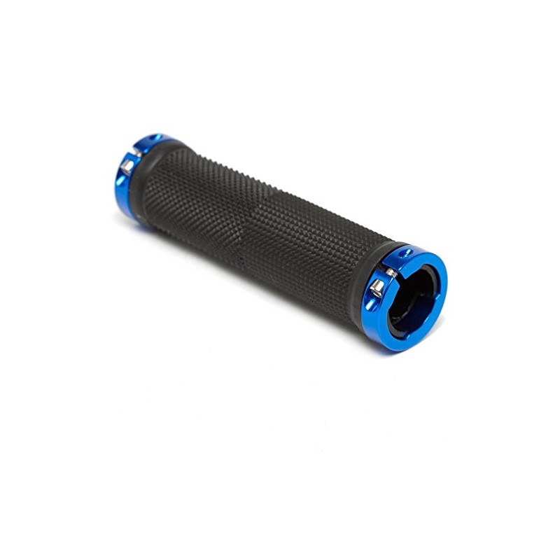 Clarks Vice Lock-On Handlebar Grip Black with Blue Anodised End