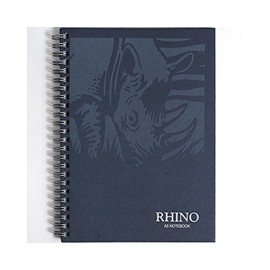 Rhino Stationery A5 Notebook | Hardback Notebooks | 160 Pages | Lined Notepad | Blue Cover | Journal Notebook