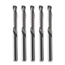 Hozly 1/8 Inch Shank Carbide Spiral O Flute Up & Down Compression End Mill CNC Router Bits, CNC Carving Cutters for Wood Carving Engraving Grinding Grooving (3.175x3.175x17mm)