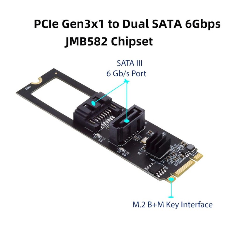NFHK NGFF Key B+M PCI Express to SATA 3.0 6Gbps