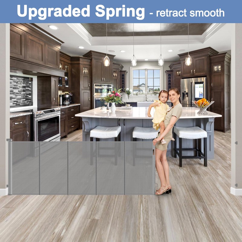 Reinforcement Strip Design 90 Inch Extra Wide Baby Gate for