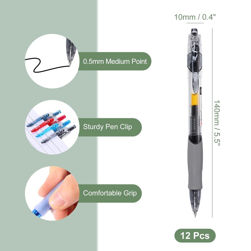 M&G Gel Pen Medium Point 0.5mm, 12 Pack Quick Dry