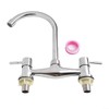 Slim 2 Hole Kitchen Sink Faucet Double Lever Separate Hot