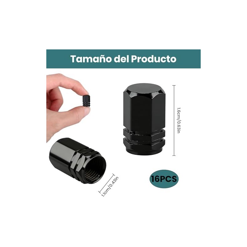 16pcs Tapas De Válvula con Cierre para Neumático De Automóvil,