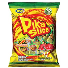 Jovy Pika Slice Watermelon Chili Lollipops – Unique Sweet and Spicy Treats, 40 Pieces