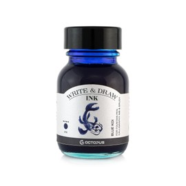 Octopus Write and Draw Ink 414 Blue Koi Waterproof Ink for Writing and Drawing Calligraphy Ink Non-fading Drawing Ink for Fountain Pen Blue 50ml