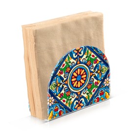 SDMKA Colorful Mexican Style Napkin Holder, 1 Pack Acrylic Napkin Dispenser, Modern Decorative Accessory for Table, Kitchen, Countertop