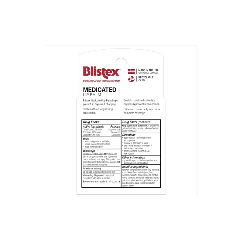 Blistex Medicated Lip Balm, 0.15 Ounce, Pack of 5 –