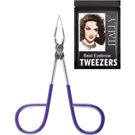 ITALLY Professional Salon TWEEZERS with Easy Scissor Handle, The BEST PRECISION EYEBROW TWEEZERS Men/Women, Pinzas Para Cejas, Ingrown Hair, Blackhead;Colors MADE IN MEXICO (Violet-Night)