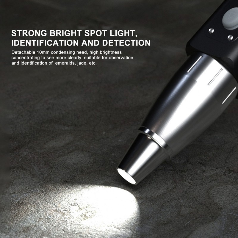 Jewelry Flashlight 3LED 3 Light Modes USB Charging Portable Small