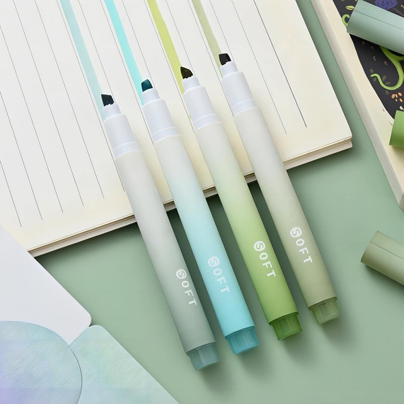 12 Pcs Aesthetic Highlighters, Surligneur, Pastel Highlighters Markers with Soft