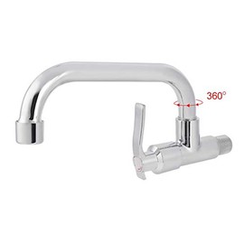 Grifo de agua, G1/2in Montado en la pared de un solo cuerpo de latón de agua fría y tubo de acero inoxidable Grifo de agua para fregadero para uso dom